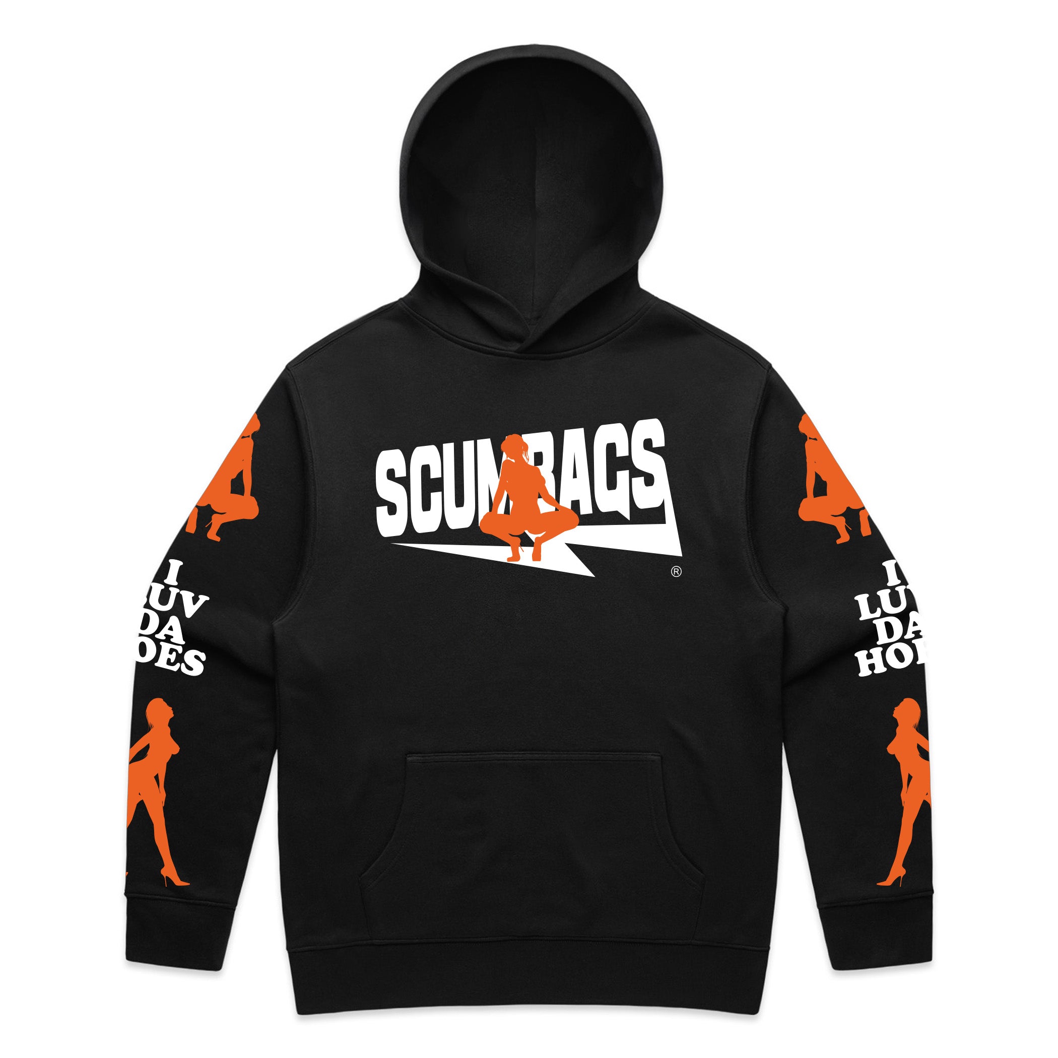 I Luv Da Hoes (Orange Print) - Pullover Hoody