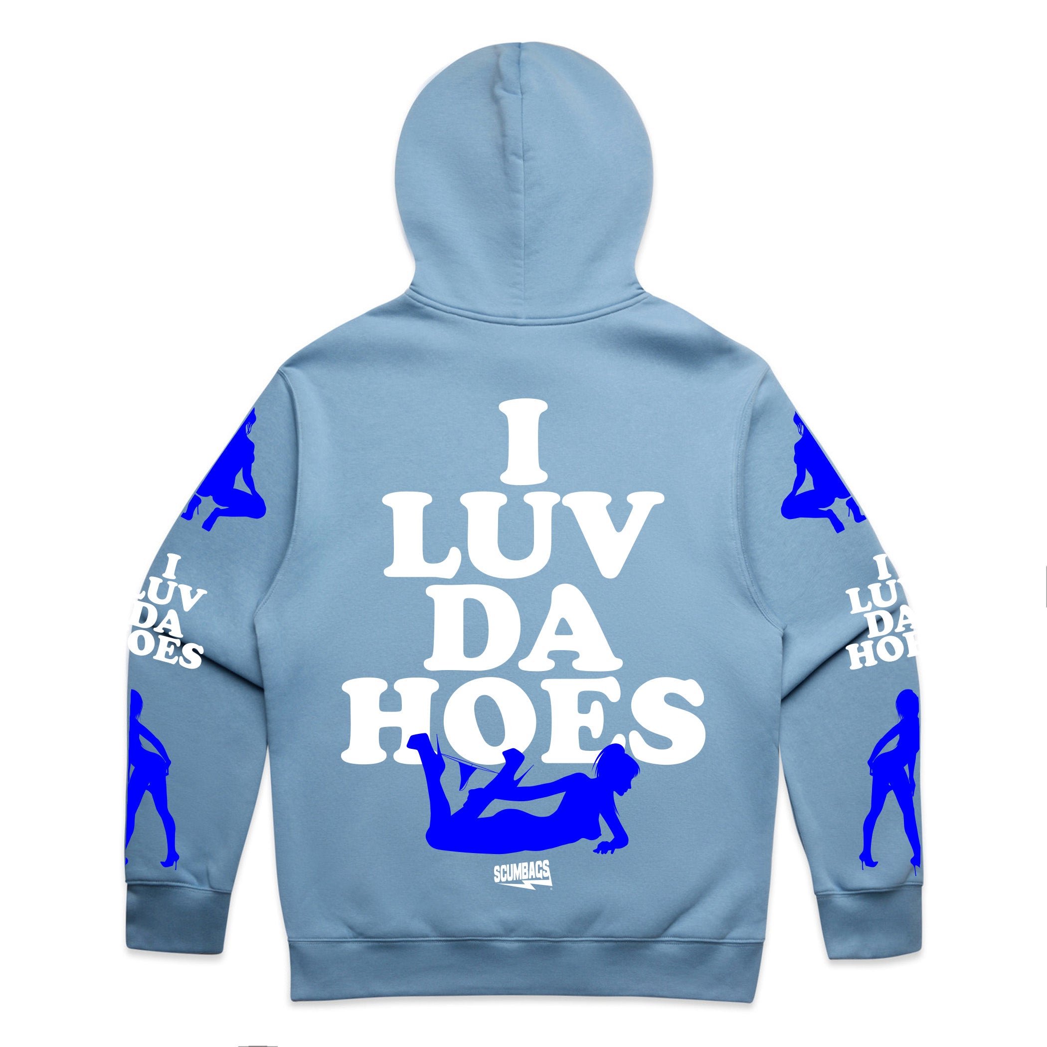 I Luv Da Hoes (Blue Print) - Pullover Hoody