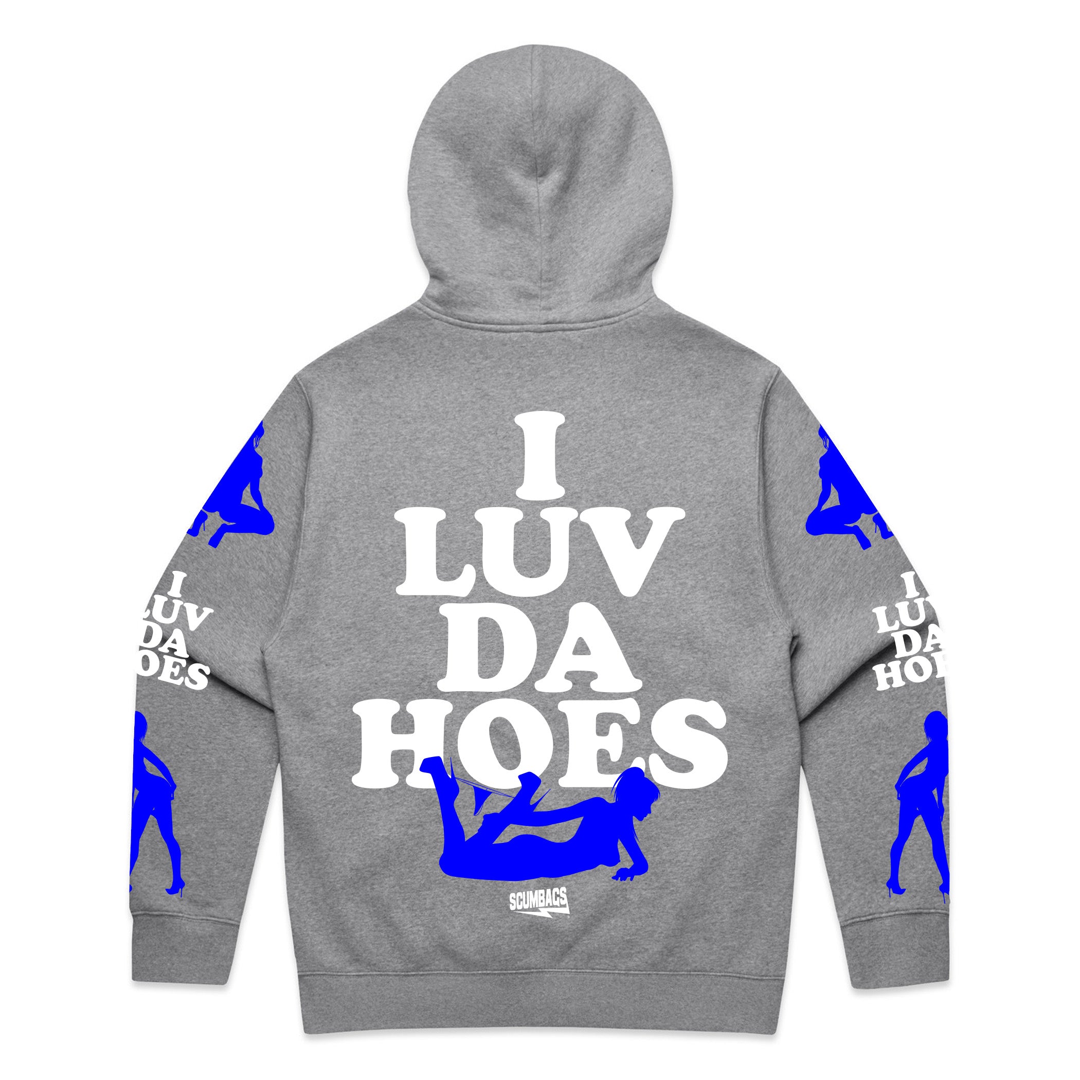 I Luv Da Hoes (Blue Print) - Pullover Hoody