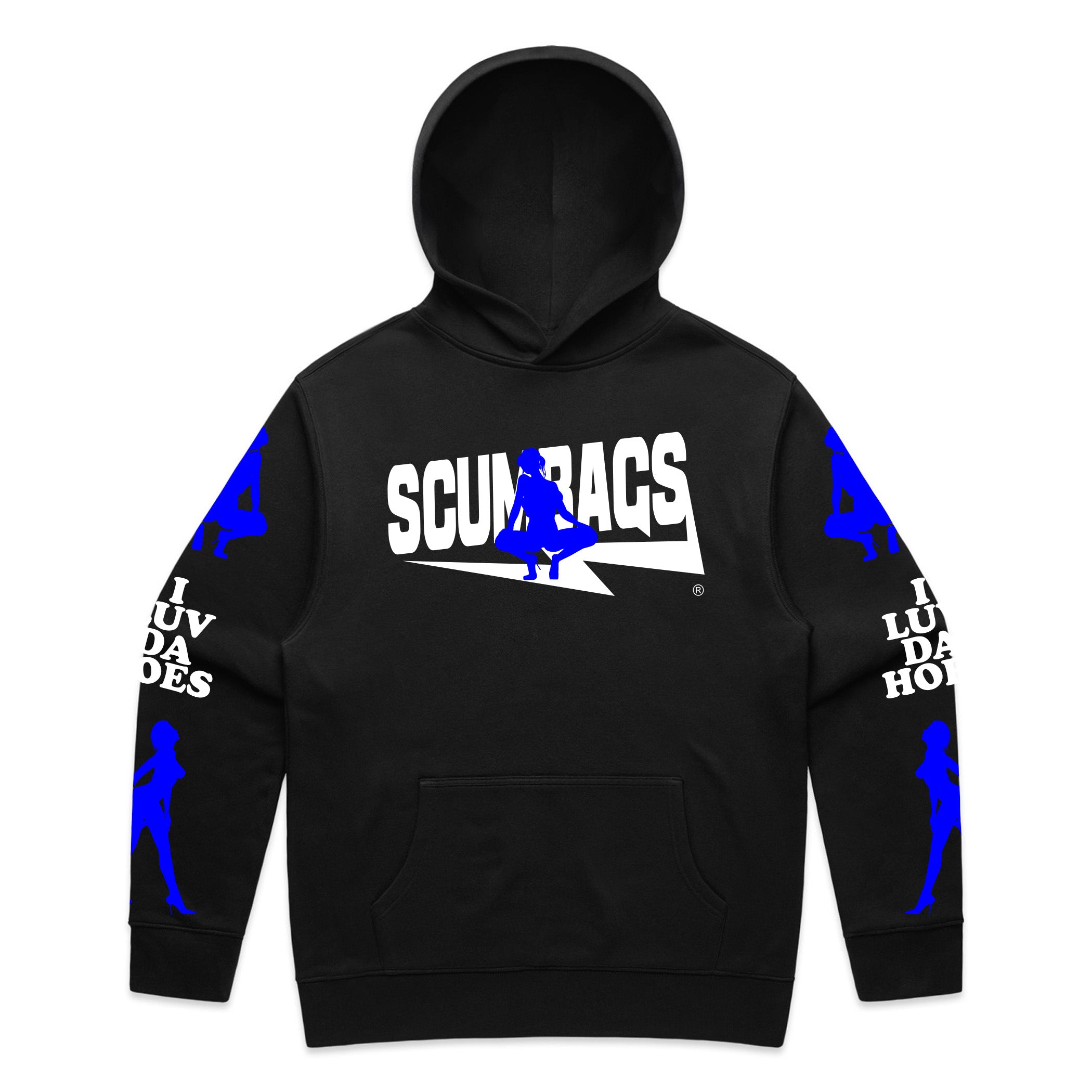 I Luv Da Hoes (Blue Print) - Pullover Hoody – Scumbags