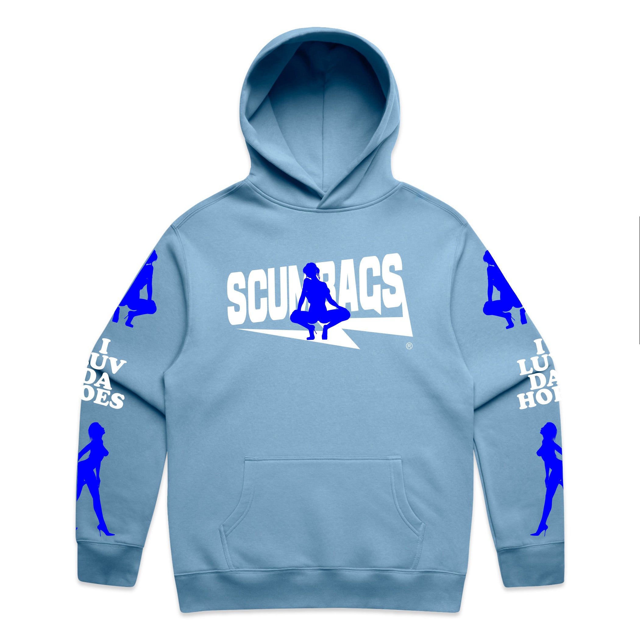 I Luv Da Hoes (Blue Print) - Pullover Hoody – Scumbags