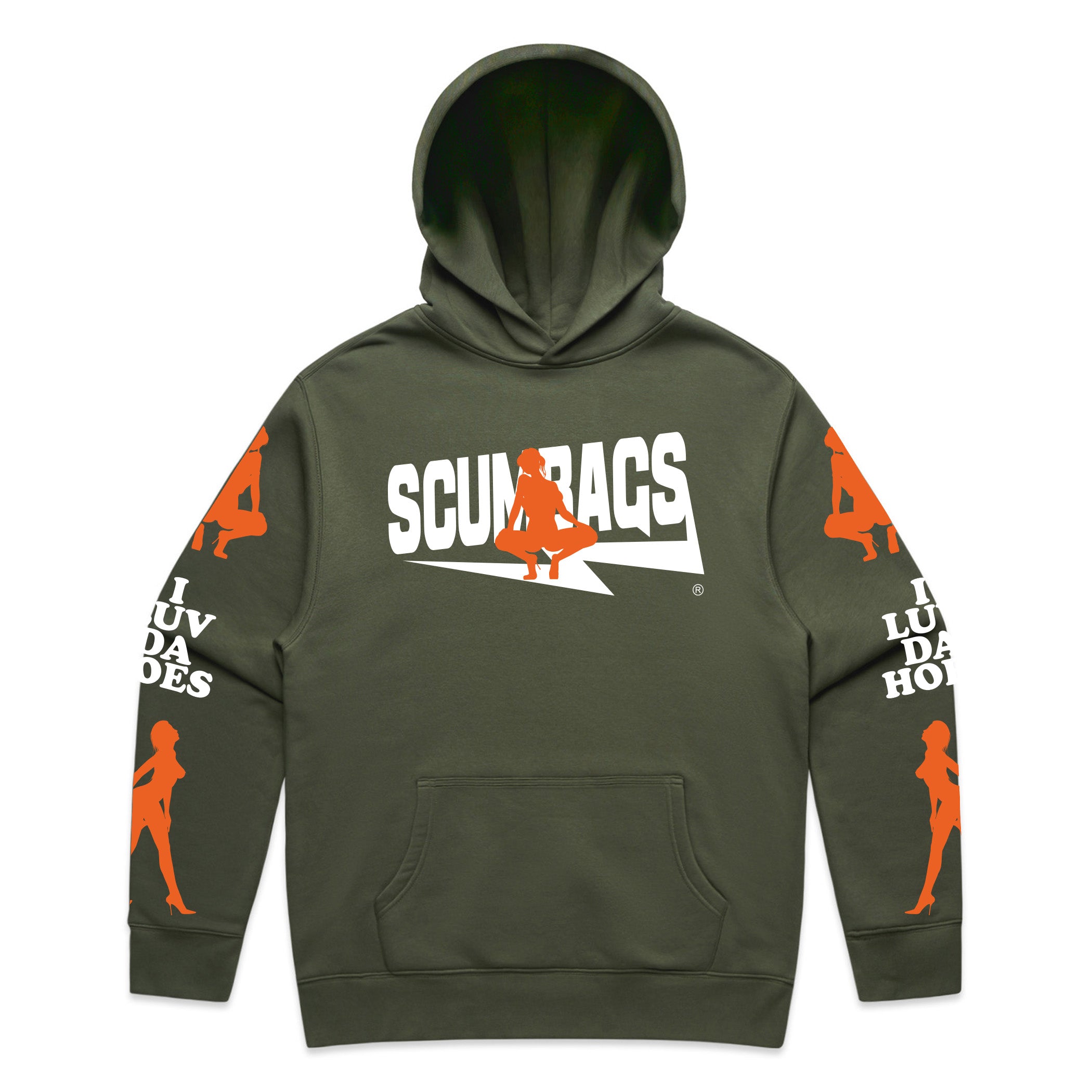 I Luv Da Hoes (Orange Print) - Pullover Hoody